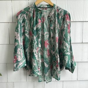 Pilcro batwing button up summer blouse XS